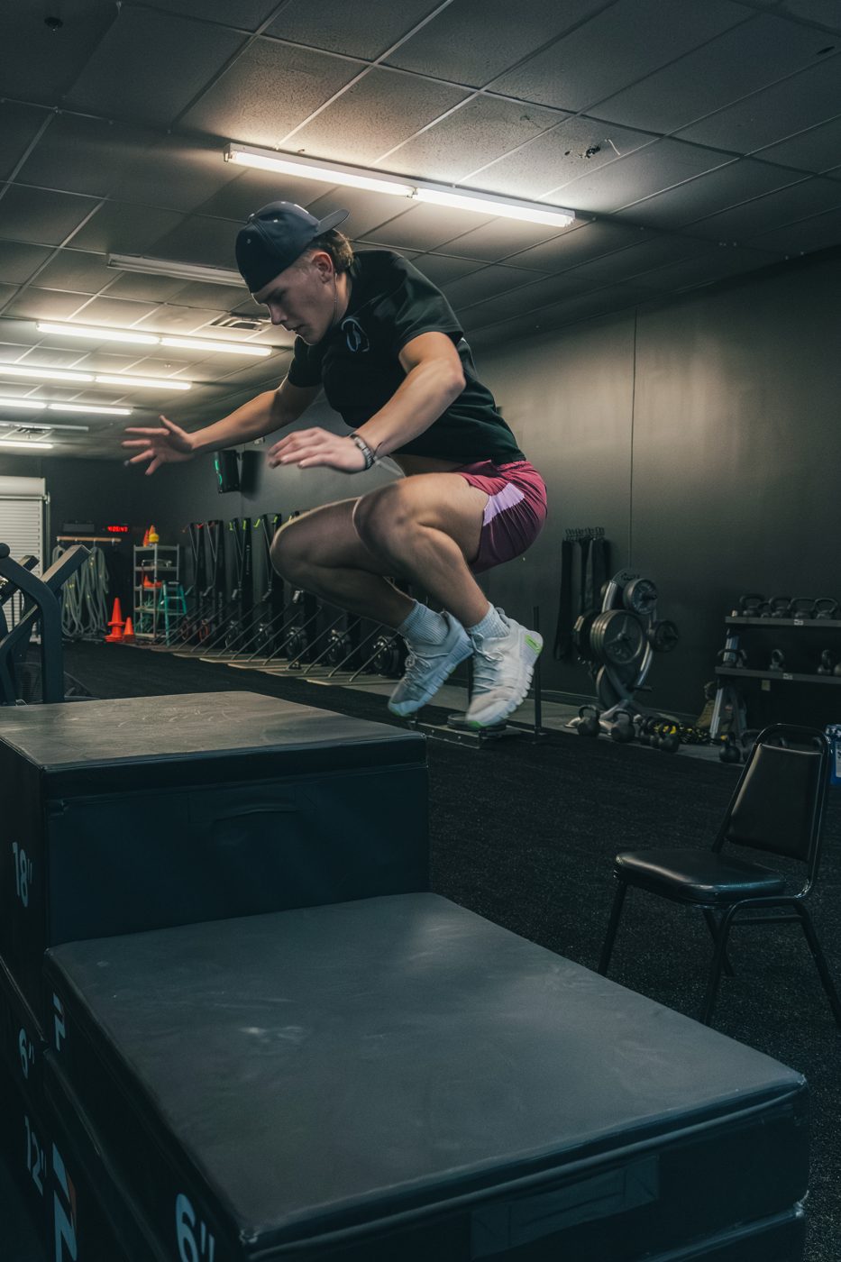 Box jump power training at Gas House Gym
